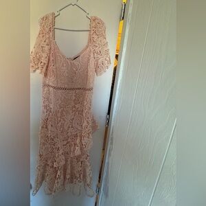Light Pink Lulus Lace Maxi Dress